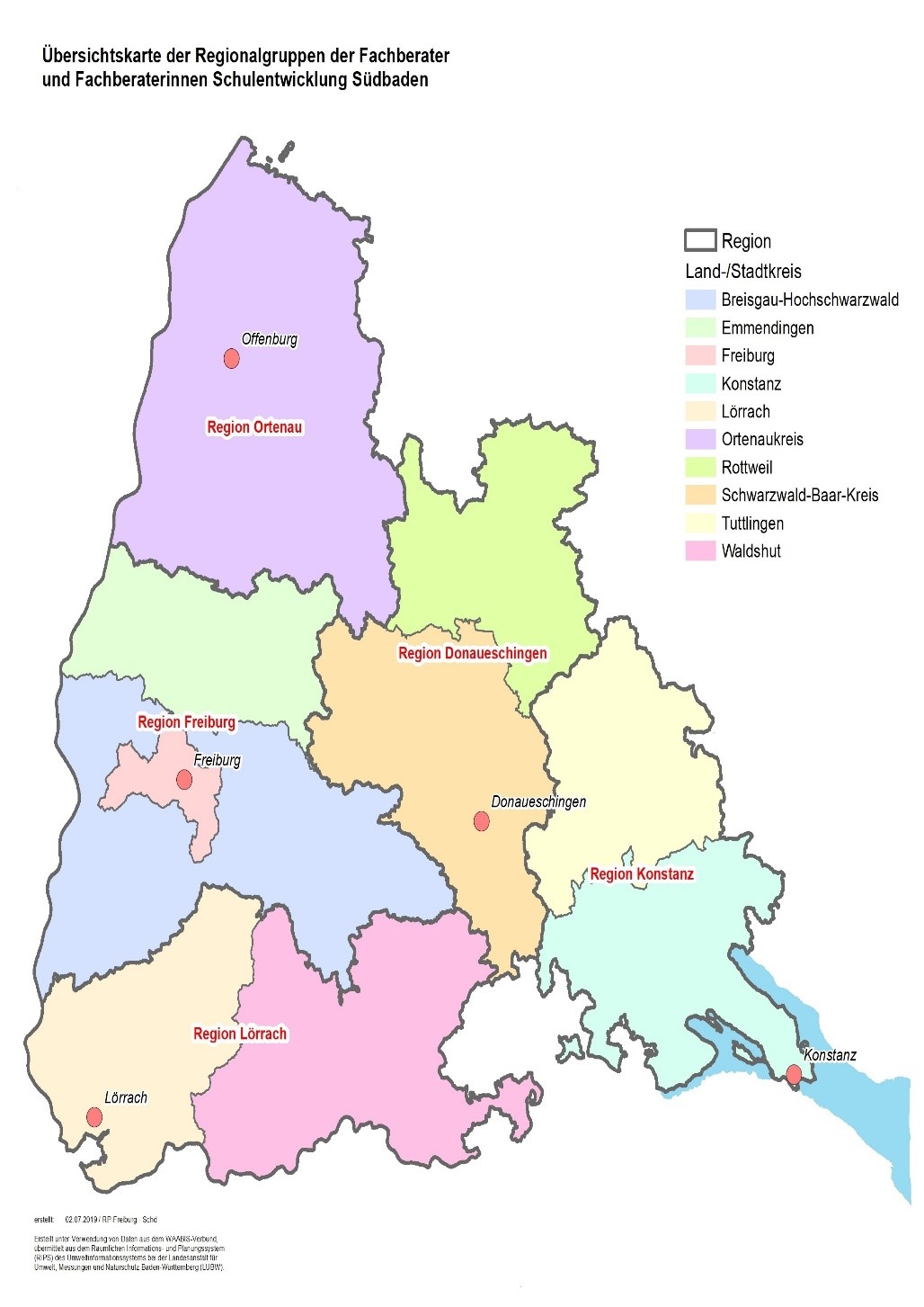 Karte Schulentwicklung Südbaden
