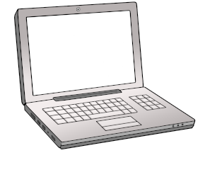 Symbol-Zeichnung für Internetsuche (Laptop)