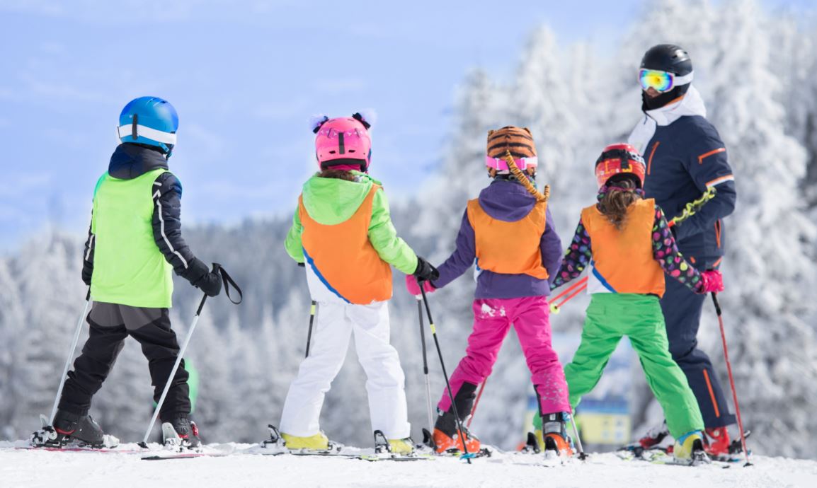Foto: Kinder beik Skifahren