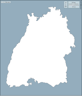 Zeichnung: Kartenumriss von Baden-Württemberg