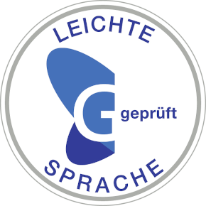 Grafik: Siegel der Deutschen Gesellschaft für Leichte Sprache eG