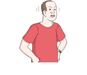 Symbol-Zeichnung für Beschwerde (schimpfender Mann)