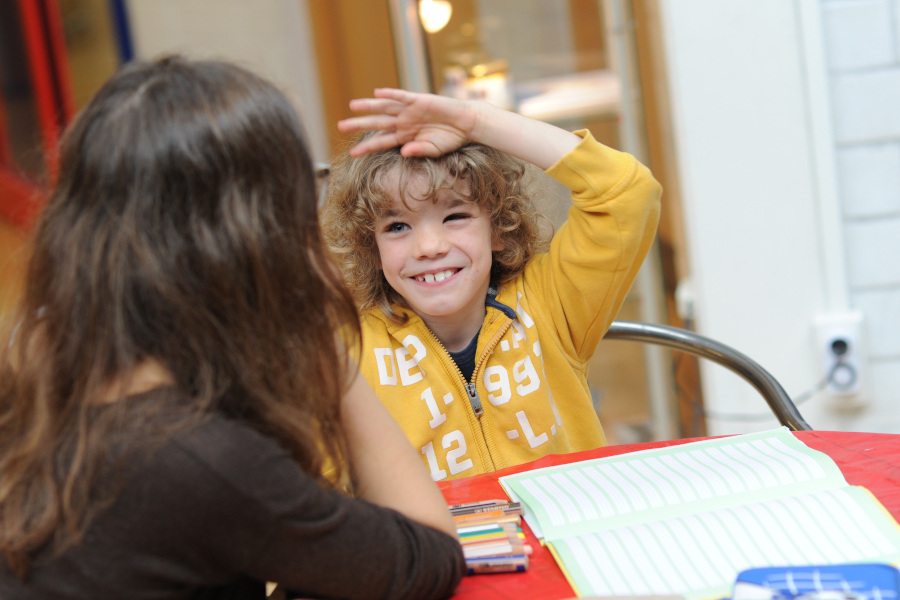 Link zur Seite Sonderpädagogische Diagnostik (Foto: Junge bei Sonderpädagogischer Diagnostik)